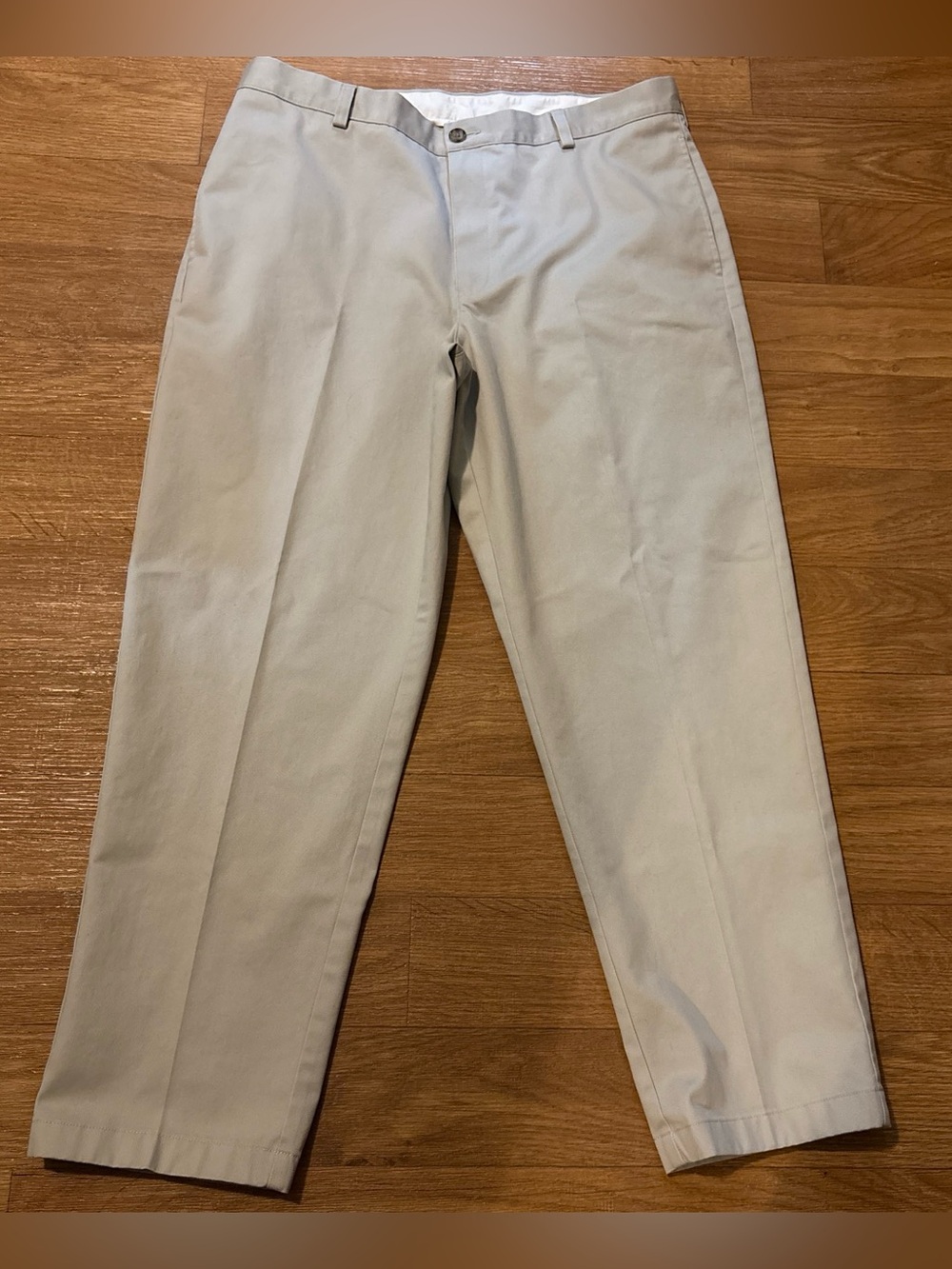 L.L. Bean Dress Pants Classic Fit Flat Front Beige Men’s Sz 36 NWOT
